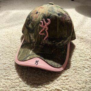 y2k vintage pink camo + blush pink browning baseball cap